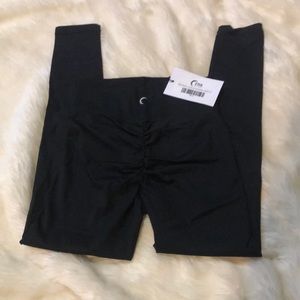 Zyia-Black Brilliant Scrunchy What Hi-Rise 7/8